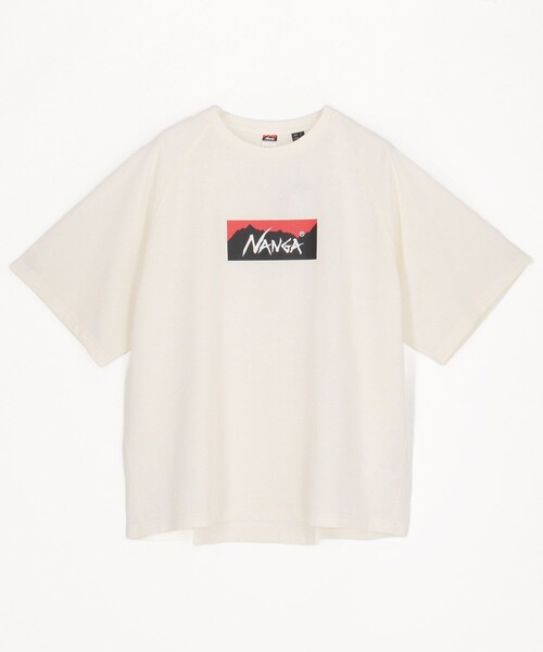 NANGA(ナンガ)の「NANGA/ナンガ エコハイブリッド ボックスロゴ ルーズフィット Tシャツ / ECO HYBRID BOX LOGO LOOSE FIT TEE/ユニセックス対応/フリーサイズ(Tシャツ/カットソー・メンズ・インディゴブルー/ホワイト/グレー/ブラック・ONE SIZE)」の5枚目の写真