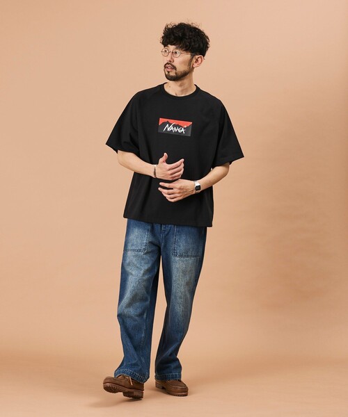 NANGA(ナンガ)の「NANGA/ナンガ エコハイブリッド ボックスロゴ ルーズフィット Tシャツ / ECO HYBRID BOX LOGO LOOSE FIT TEE/ユニセックス対応/フリーサイズ(Tシャツ/カットソー・メンズ・インディゴブルー/ホワイト/グレー/ブラック・ONE SIZE)」の19枚目の写真