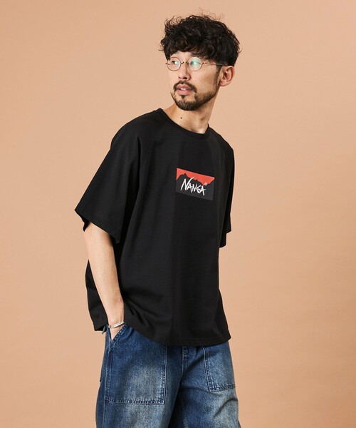 NANGA(ナンガ)の「NANGA/ナンガ エコハイブリッド ボックスロゴ ルーズフィット Tシャツ / ECO HYBRID BOX LOGO LOOSE FIT TEE/ユニセックス対応/フリーサイズ(Tシャツ/カットソー・メンズ・インディゴブルー/ホワイト/グレー/ブラック・ONE SIZE)」の14枚目の写真
