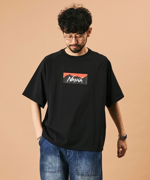 NANGA(ナンガ)の「NANGA/ナンガ エコハイブリッド ボックスロゴ ルーズフィット Tシャツ / ECO HYBRID BOX LOGO LOOSE FIT TEE/ユニセックス対応/フリーサイズ(Tシャツ/カットソー・メンズ・インディゴブルー/ホワイト/グレー/ブラック・ONE SIZE)」の13枚目の写真