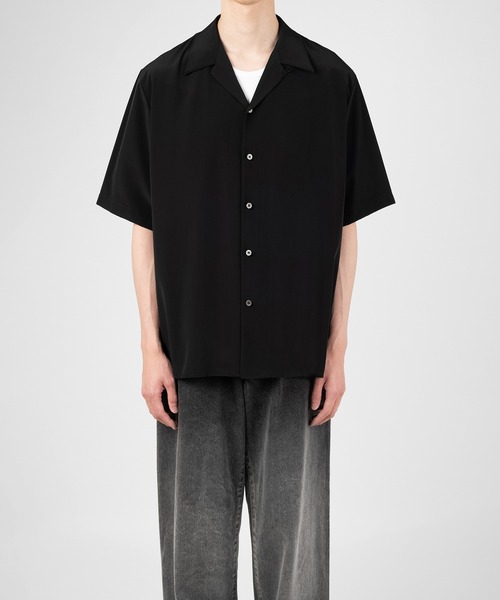 LAD MUSICIAN（ラッドミュージシャン）の「DECHINE OPEN COLLAR SHORT SLEEVE SHIRT（シャツ/ブラウス・メンズ・ブラック・42/46/44）」の2枚目の写真
