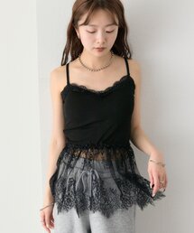 mystic | 【レイヤードスタイルにも◎】パット付きレースドッキングキャミソール(キャミソール)