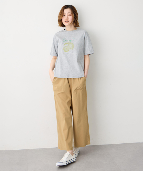 Petit Honfleur(プチオンフルール)の「配色フルーツTシャツ【オーガニックコットンブレンド・UVカット・接触冷感】(Tシャツ/カットソー・レディース・グレー/ホワイト/ベージュ・M/L)」の21枚目の写真