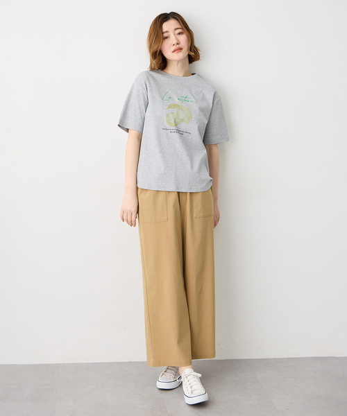 Petit Honfleur(プチオンフルール)の「配色フルーツTシャツ【オーガニックコットンブレンド・UVカット・接触冷感】(Tシャツ/カットソー・レディース・グレー/ホワイト/ベージュ・M/L)」の20枚目の写真