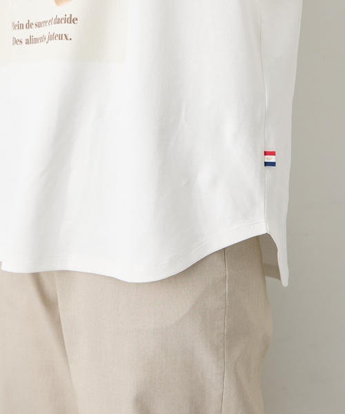 Petit Honfleur(プチオンフルール)の「配色フルーツTシャツ【オーガニックコットンブレンド・UVカット・接触冷感】(Tシャツ/カットソー・レディース・グレー/ホワイト/ベージュ・M/L)」の15枚目の写真