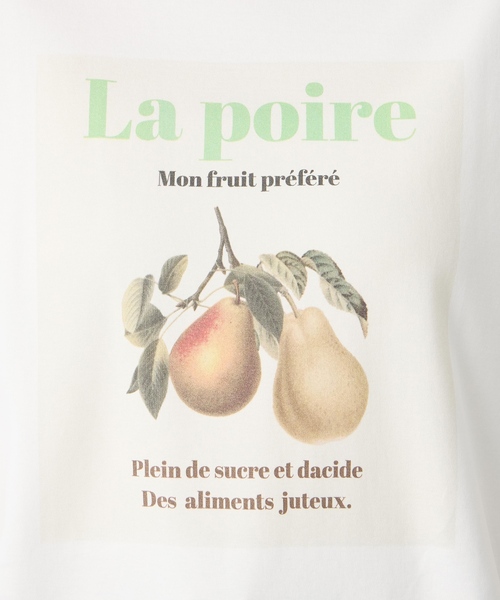 Petit Honfleur(プチオンフルール)の「配色フルーツTシャツ【オーガニックコットンブレンド・UVカット・接触冷感】(Tシャツ/カットソー・レディース・グレー/ホワイト/ベージュ・M/L)」の14枚目の写真