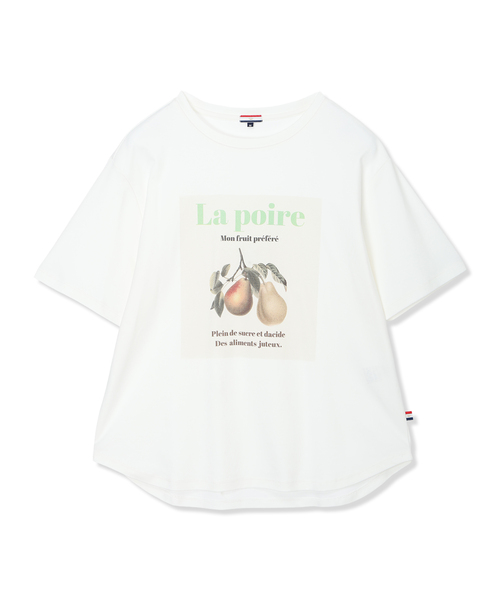 Petit Honfleur(プチオンフルール)の「配色フルーツTシャツ【オーガニックコットンブレンド・UVカット・接触冷感】(Tシャツ/カットソー・レディース・グレー/ホワイト/ベージュ・M/L)」の13枚目の写真