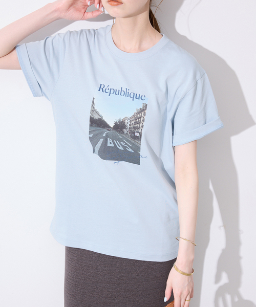SLOBE IENA(スローブイエナ)の「Le Mares フォトTEE(Tシャツ/カットソー・レディース・ブラック/ホワイト/サックスブルー・FREE)」の22枚目の写真