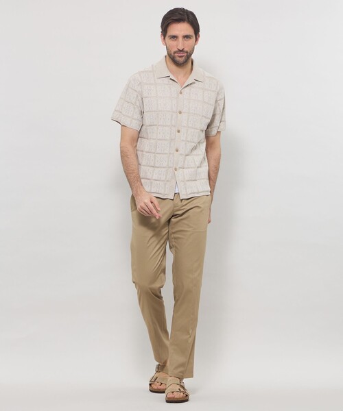 MACKINTOSH LONDON(マッキントッシュ ロンドン)の「【LEON掲載】オープンカラーアイレットニット(シャツ/ブラウス・メンズ・ブラック/ベージュ・M/L)」の5枚目の写真