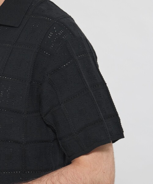 MACKINTOSH LONDON(マッキントッシュ ロンドン)の「【LEON掲載】オープンカラーアイレットニット(シャツ/ブラウス・メンズ・ブラック/ベージュ・M/L)」の9枚目の写真
