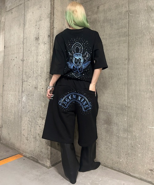 A'GEM9(エージェムナイン)の「A'GEM/9 × .kom 『A'GEM/9/エージェムナイン』ラインストーンショーツ(スウェットパンツ・レディース・ブラック×ブルー/ブラック×シルバー/ブラック×ピンク・M/L)」の19枚目の写真