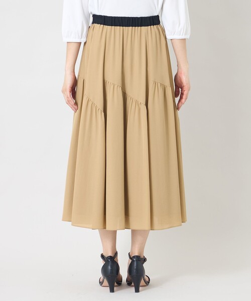 TO BE CHIC（トゥー ビー シック）の「ヴェールパネル スカート（スカート・レディース・ベージュ/ブラック・40）」の7枚目の写真