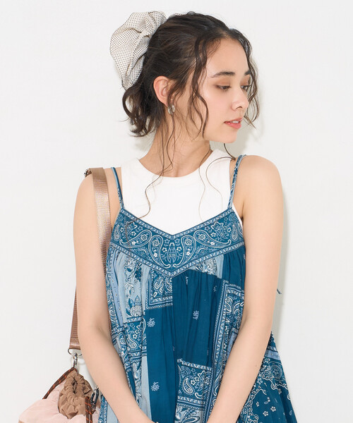 FREAK'S STORE(フリークスストア)の「インド スカーフプリント キャミワンピース(ワンピース・レディース・ネイビー・フリ-)」の11枚目の写真