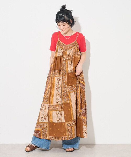 FREAK'S STORE(フリークスストア)の「インド スカーフプリント キャミワンピース(ワンピース・レディース・ネイビー・フリ-)」の12枚目の写真
