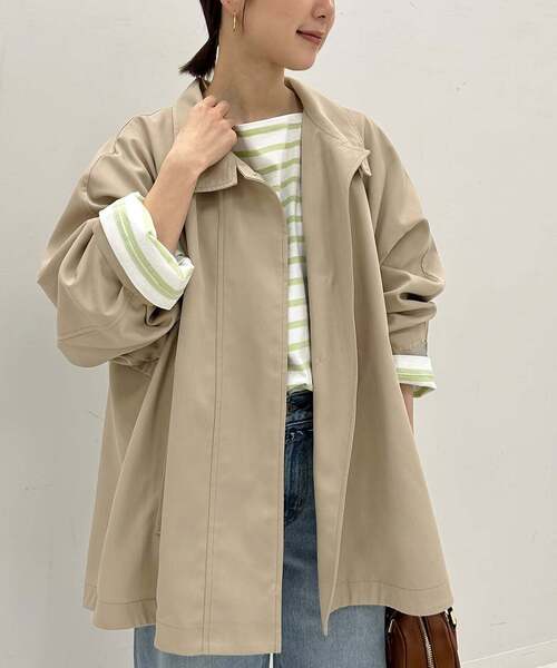 SLOBE IENA(スローブイエナ)の「《WEB限定/追加》撥水テントラインコート(その他アウター・レディース・ベージュ/ネイビー・FREE)」の7枚目の写真