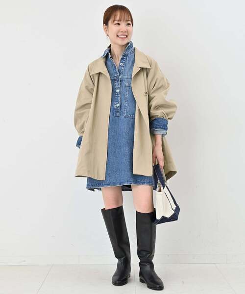 SLOBE IENA(スローブイエナ)の「《WEB限定/追加》撥水テントラインコート(その他アウター・レディース・ベージュ/ネイビー・FREE)」の15枚目の写真