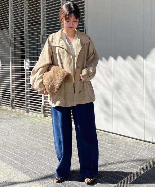 SLOBE IENA(スローブイエナ)の「《WEB限定/追加》撥水テントラインコート(その他アウター・レディース・ベージュ/ネイビー・FREE)」の21枚目の写真