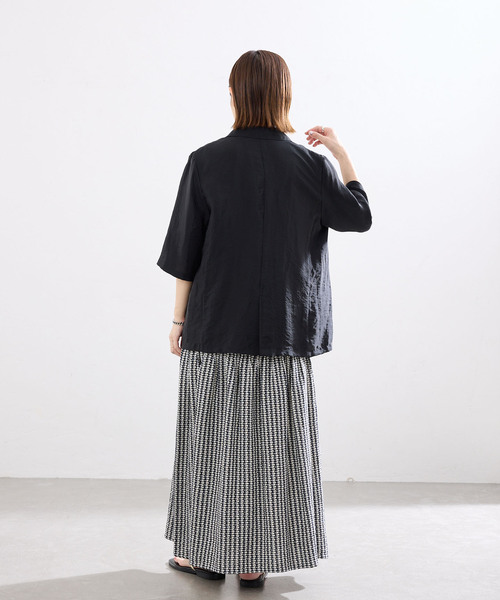 IENA（イエナ）の「《接触冷感》ウォッシャブル シアーショートスリーブジャケット（テーラードジャケット・レディース・ブラック/ブラウン/ピンク・36/38）」の13枚目の写真
