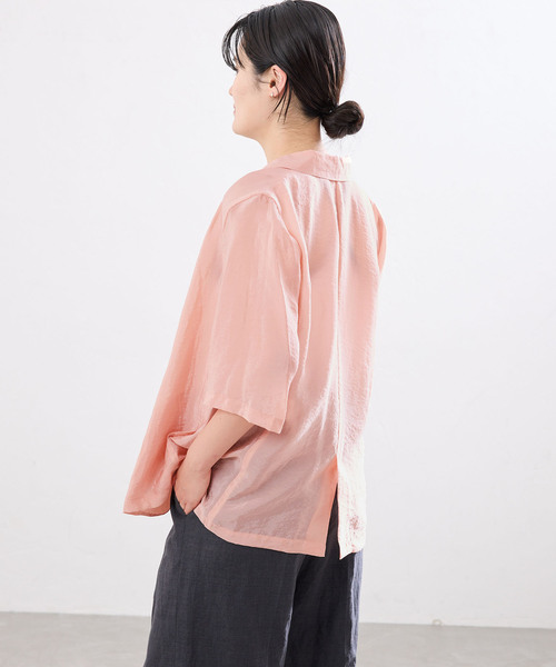 IENA(イエナ)の「《接触冷感》ウォッシャブル シアーショートスリーブジャケット(テーラードジャケット・レディース・ブラック/ブラウン/ピンク・36/38)」の19枚目の写真