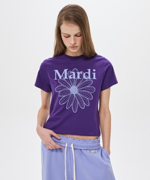 Mardi Mercredi(マルディメクルディ)の「SLIM TSHIRT FLOWERMARDI / スリム Tシャツ フラワー マルディ(Tシャツ/カットソー・レディース・パープル/スカイブルー/ピンク・FREE)」の8枚目の写真