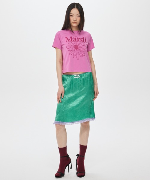 Mardi Mercredi(マルディメクルディ)の「SLIM TSHIRT FLOWERMARDI / スリム Tシャツ フラワー マルディ(Tシャツ/カットソー・レディース・パープル/スカイブルー/ピンク・FREE)」の12枚目の写真