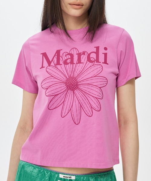 Mardi Mercredi(マルディメクルディ)の「SLIM TSHIRT FLOWERMARDI / スリム Tシャツ フラワー マルディ(Tシャツ/カットソー・レディース・パープル/スカイブルー/ピンク・FREE)」の10枚目の写真