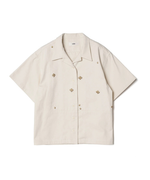 muller of yoshiokubo(ミュラーオブヨシオクボ)の「muller of yoshiokubo ミュラーオブヨシオクボ / METAL BEANS SHIRTS メタルビーンズシャツ / MLS26213SP(シャツ/ブラウス・レディース・ブラック/アイボリー・36/38)」の5枚目の写真