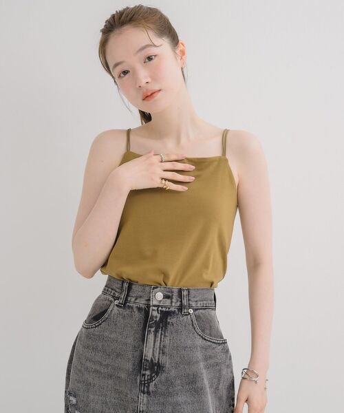 RETRO GIRL(レトロガール)の「【接触冷感】カップ付キャミソール(Tシャツ/カットソー・レディース・ホワイト系その他/グリーン/ブラック/オフホワイト/チャコールグレー・FREE)」の8枚目の写真