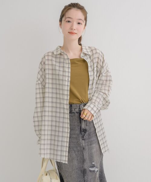 RETRO GIRL(レトロガール)の「【接触冷感】カップ付キャミソール(Tシャツ/カットソー・レディース・ホワイト系その他/グリーン/ブラック/オフホワイト/チャコールグレー・FREE)」の12枚目の写真