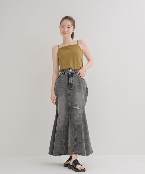 RETRO GIRL(レトロガール)の「【接触冷感】カップ付キャミソール(Tシャツ/カットソー・レディース・ホワイト系その他/グリーン/ブラック/オフホワイト/チャコールグレー・FREE)」の13枚目の写真
