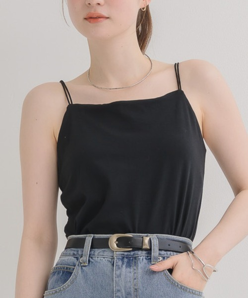 RETRO GIRL(レトロガール)の「【接触冷感】カップ付キャミソール(Tシャツ/カットソー・レディース・ホワイト系その他/グリーン/ブラック/オフホワイト/チャコールグレー・FREE)」の3枚目の写真