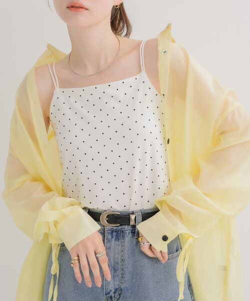 RETRO GIRL(レトロガール)の「【接触冷感】カップ付キャミソール(Tシャツ/カットソー・レディース・ホワイト系その他/グリーン/ブラック/オフホワイト/チャコールグレー・FREE)」の7枚目の写真