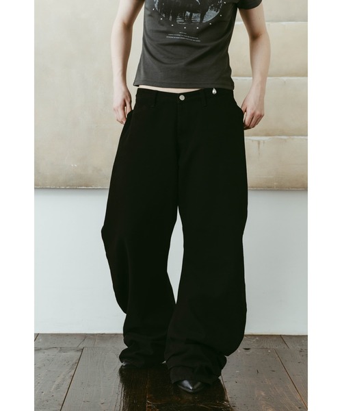 Knuth Marf(クヌースマーフ)の「draped denim pants(unisex)(デニムパンツ・レディース・ブラック・X-SMALL/SMALL/MEDIUM)」の11枚目の写真