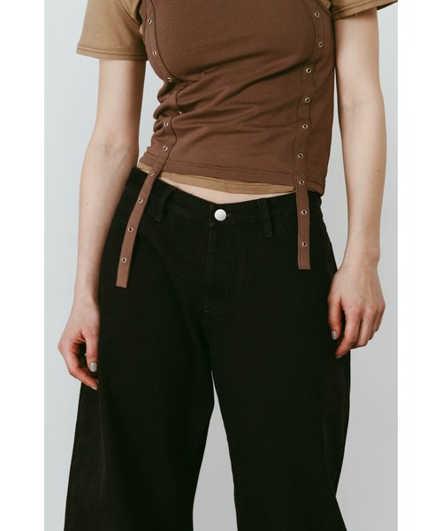 Knuth Marf(クヌースマーフ)の「draped denim pants(unisex)(デニムパンツ・レディース・ブラック・X-SMALL/SMALL/MEDIUM)」の8枚目の写真