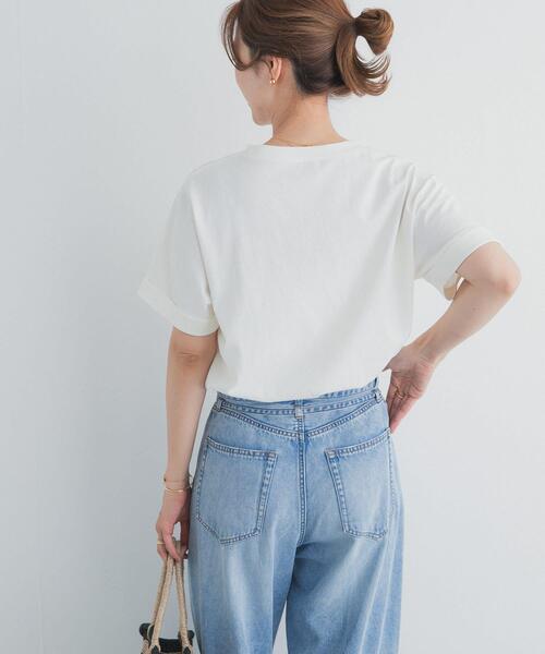 URBAN RESEARCH DOORS(アーバンリサーチドアーズ)の「『UR TECH』コットンロールスリーブプルオーバー|機能素材/抗菌/汗シミ防止/Tシャツ/シンプル(Tシャツ/カットソー・レディース・ホワイト系その他/ベージュ系その他/オフホワイト/ネイビー・FREE)」の8枚目の写真