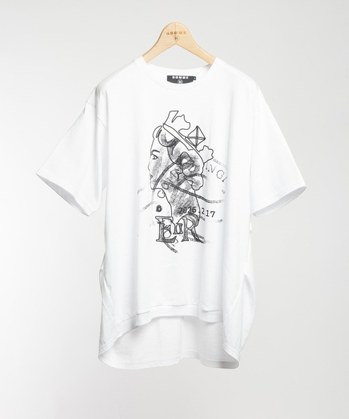 GOMME HOMME(ゴムオム)の「エリザベスプリントT(Tシャツ/カットソー・メンズ・ホワイト/ブラック・MEDIUM)」の1枚目の写真