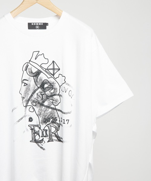 GOMME HOMME(ゴムオム)の「エリザベスプリントT(Tシャツ/カットソー・メンズ・ホワイト/ブラック・MEDIUM)」の5枚目の写真