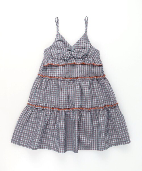 BRANSHES（ブランシェス）の「ティアードキャミワンピース（ワンピース・キッズ・ブルー/オレンジ・130/100/150/140/120/90/110）」の3枚目の写真