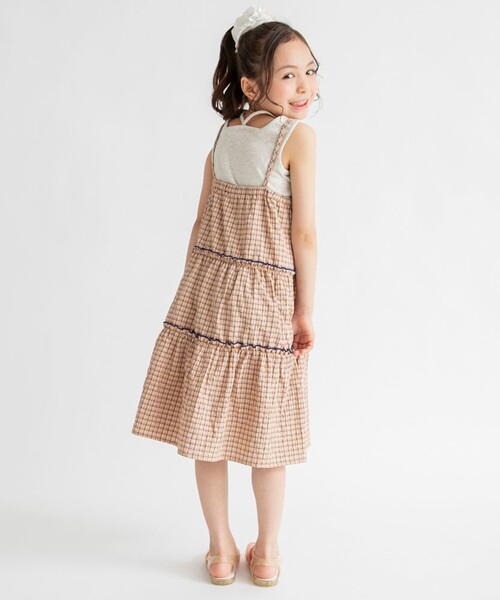 BRANSHES（ブランシェス）の「ティアードキャミワンピース（ワンピース・キッズ・ブルー/オレンジ・130/100/150/140/120/90/110）」の17枚目の写真