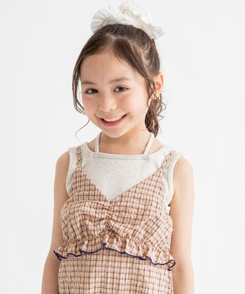 BRANSHES（ブランシェス）の「ティアードキャミワンピース（ワンピース・キッズ・ブルー/オレンジ・130/100/150/140/120/90/110）」の18枚目の写真