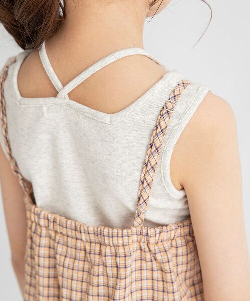 BRANSHES（ブランシェス）の「ティアードキャミワンピース（ワンピース・キッズ・ブルー/オレンジ・130/100/150/140/120/90/110）」の20枚目の写真