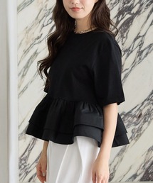 CREW NECK DOUBLE FRILL TOPS(クリューネックダブルフリルトップス)