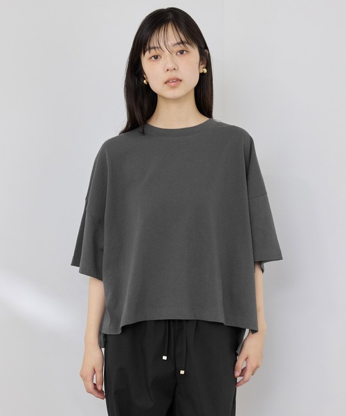NAVY（ネイビー）の「【SARARI /サラリ】接触冷感 ワイドシルエットUVカットＴシャツ（Tシャツ/カットソー・メンズ・スミクロ/ブラック/ホワイト/オレンジ・M/XL/L）」の8枚目の写真