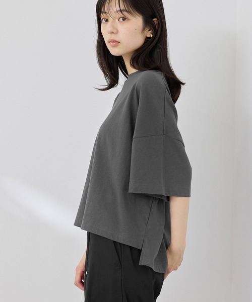 NAVY（ネイビー）の「【SARARI /サラリ】接触冷感 ワイドシルエットUVカットＴシャツ（Tシャツ/カットソー・メンズ・スミクロ/ブラック/ホワイト/オレンジ・M/XL/L）」の9枚目の写真