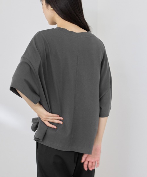 NAVY（ネイビー）の「【SARARI /サラリ】接触冷感 ワイドシルエットUVカットＴシャツ（Tシャツ/カットソー・メンズ・スミクロ/ブラック/ホワイト/オレンジ・M/XL/L）」の10枚目の写真
