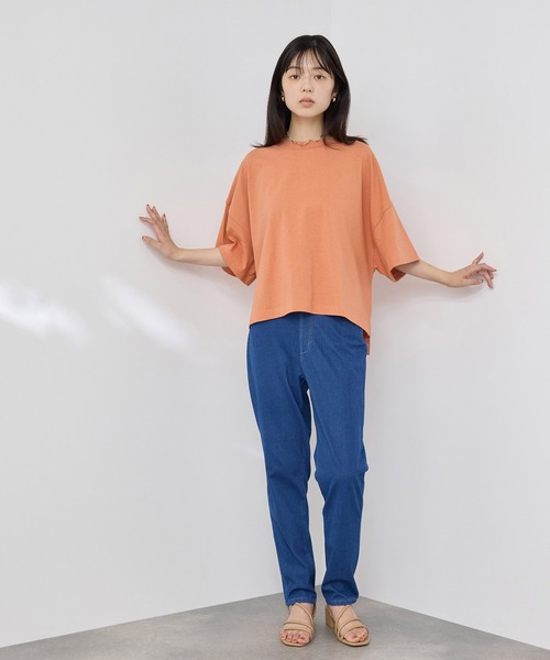 NAVY（ネイビー）の「【SARARI /サラリ】接触冷感 ワイドシルエットUVカットＴシャツ（Tシャツ/カットソー・メンズ・スミクロ/ブラック/ホワイト/オレンジ・M/XL/L）」の16枚目の写真