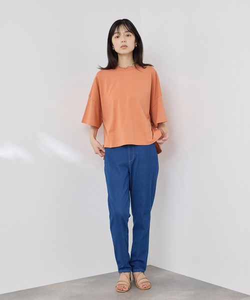 NAVY（ネイビー）の「【SARARI /サラリ】接触冷感 ワイドシルエットUVカットＴシャツ（Tシャツ/カットソー・メンズ・スミクロ/ブラック/ホワイト/オレンジ・M/XL/L）」の17枚目の写真