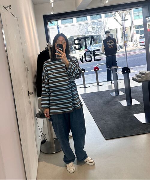 STANCE SEOUL(スタンス・ソウル)の「STRIPE MANTA LONG SLEEVE (SKY BLUE STRIPE)(Tシャツ/カットソー・レディース・その他・LARGE/MEDIUM/SMALL)」の6枚目の写真