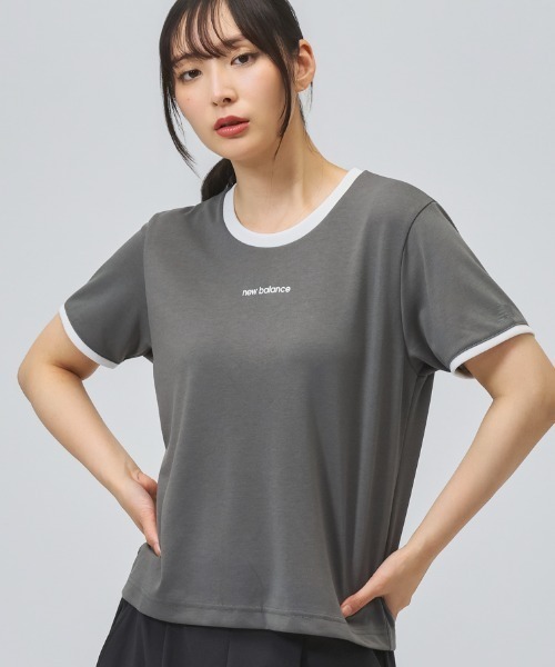 NEW BALANCE（ニューバランス）の「【別注】ニューバランス New Balance ショートスリーブコンパクトTシャツ 限定コラボ（Tシャツ/カットソー・レディース・グレー/オフホワイト/ダークグレー・L/S/M）」の3枚目の写真