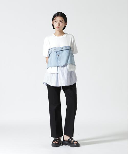 AULA AILA(アウラアイラ)の「AULA AILA/アウラアイラ/別注デニムシャツレイヤードデザインTシャツ(Tシャツ/カットソー・レディース・ブラック/ホワイト・0)」の17枚目の写真
